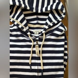 L.L. Bean Hoodie in Blue and White, full zip, size L